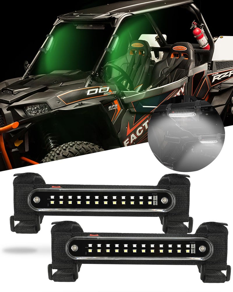 SUNPIE UTV Dome Light Universal SXS Wireless Interior Lights for Polaris Canam PioneerTalon Kawasaki MuleTeryx Arctic Cat Golf Cart Boat OffRoad SXS All w114in2in Ironwork Two Light Mode